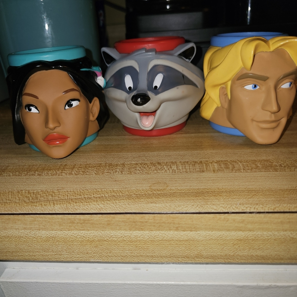Set of 3 pocahontas applause vintage mugs